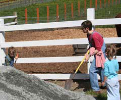 Work party spreads gravel