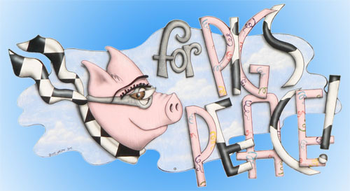 Sidecar for Pigs Peace sign by Jules Anslow