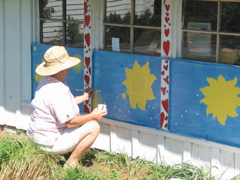 Christina Braxton adds sunshine to the Educational Center.