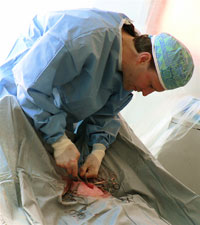 Dr. Kennedy in surgery
